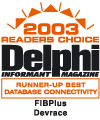 FIBPlus as the runner-up in Database Connectivity category